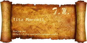 Titz Marcell névjegykártya